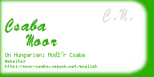 csaba moor business card